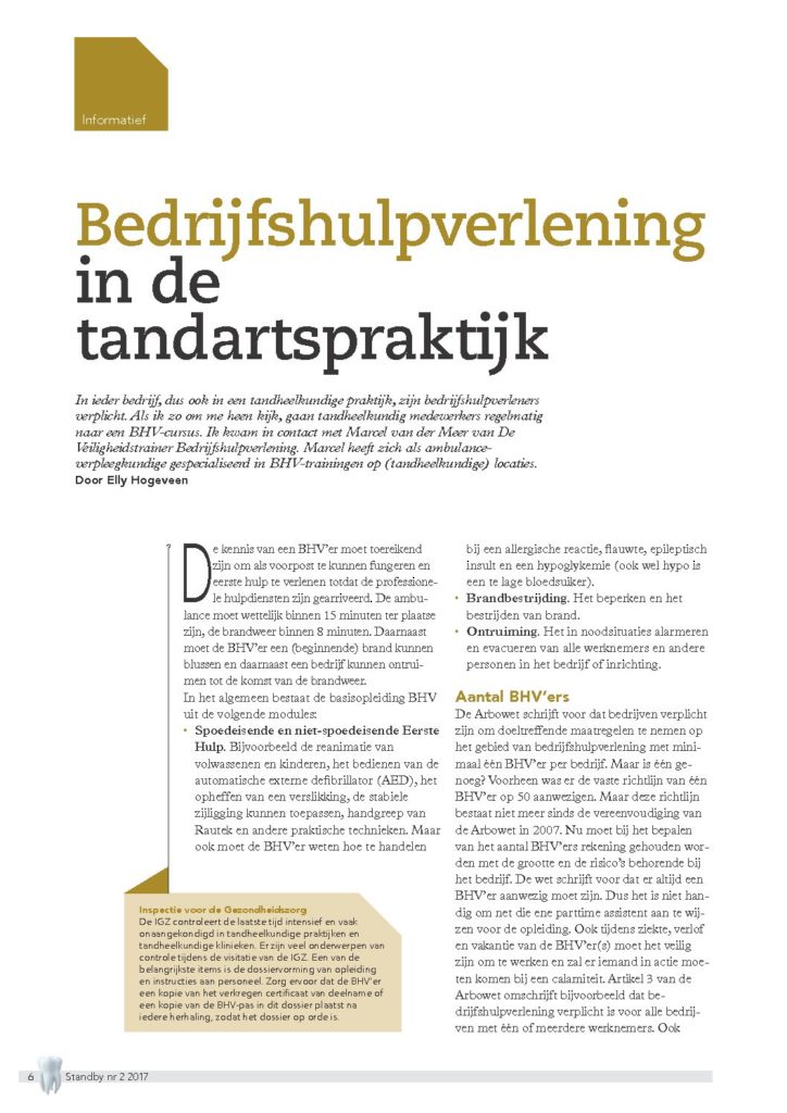 BHV in de tandartspraktijk